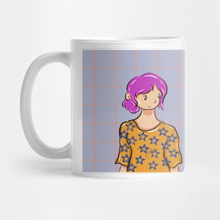 Cute girl with star shirt Mug